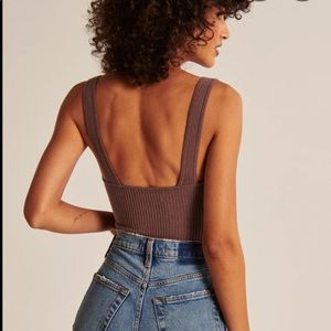 Abercrombie elevated knit brown sweater bodysuit 🤎